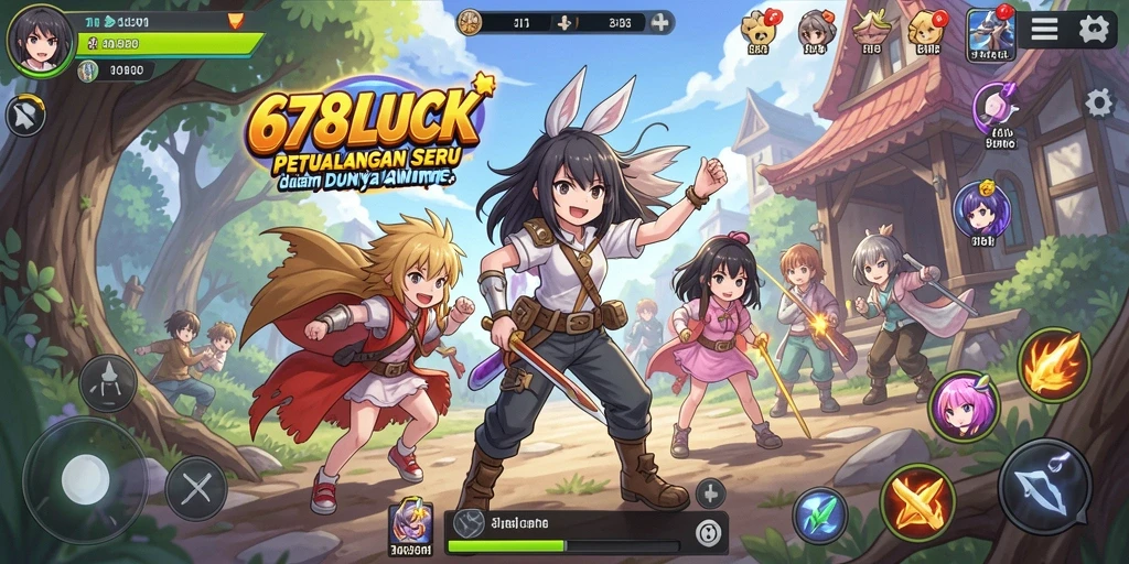 Screenshot 678LUCK menampilkan gameplay seru dengan karakter Anime ikonik.