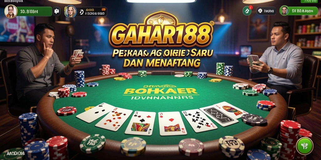 Tampilan gameplay seru di GAHAR188 menunjukkan dinamika permainan Poker.