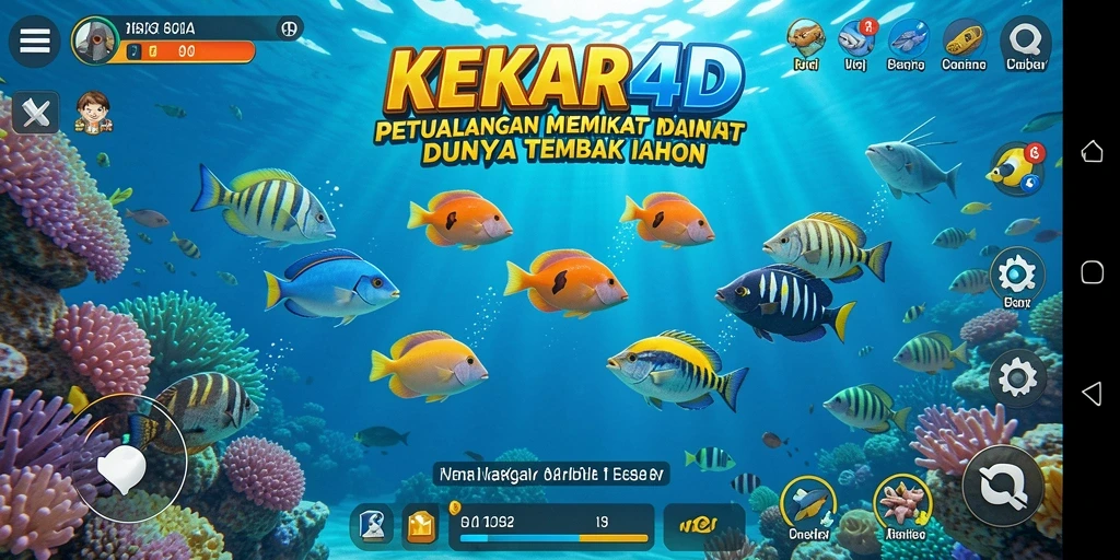 Screenshot menunjukkan aksi seru dalam permainan Tembak Ikan KEKAR4D.