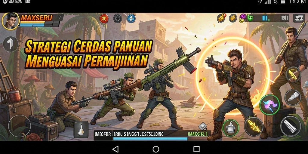 Screenshot gameplay MAXSERU menampilkan pertarungan strategi yang seru.