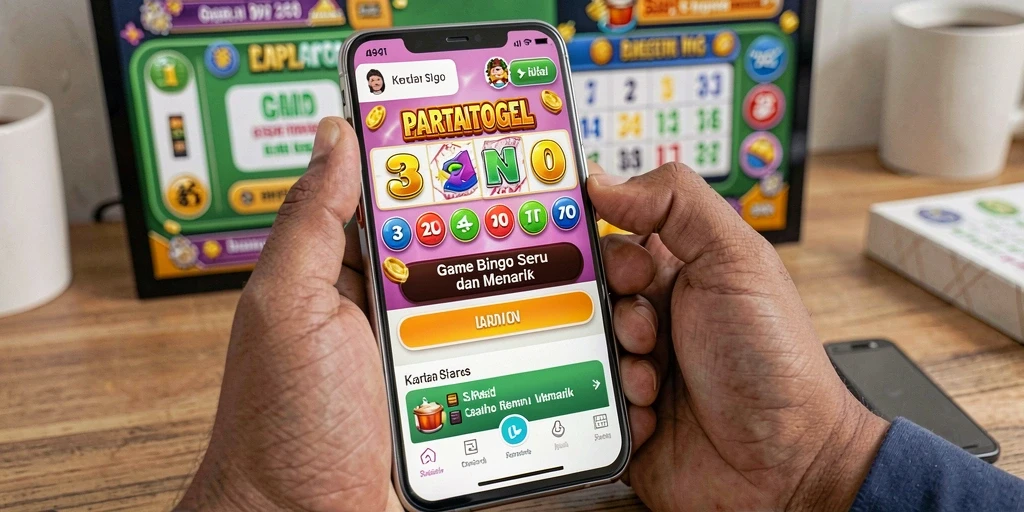 Tampilan gameplay PARTAITOGEL yang menggembirakan dan penuh warna.